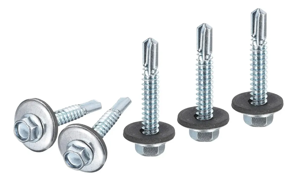 Tornillo autoperforante hexagonal con arandela EPDM