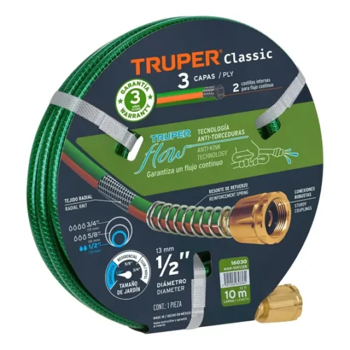 Manguera Truper Culebra Reforzada , 1/2 X 10mts  Man-10×1/2r