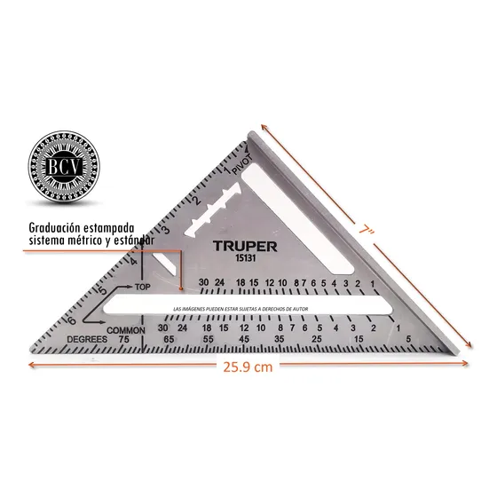 Escuadra Para Muros Yeso Carpintero 7 Truper 15131 Aluminio