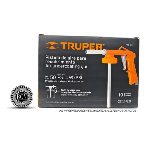 Pistola De Aire Para Recubrimientos 50 A 90 Psi Truper 19232