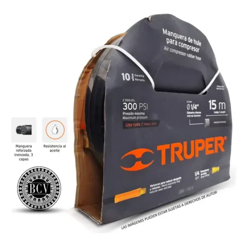 Manguera Para Compresor 1/4 X 15m 300psi Truper 17081 1/4npt