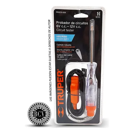 Probador De Corriente Uso Pesado 6-12 Truper 13985 Proco-20x