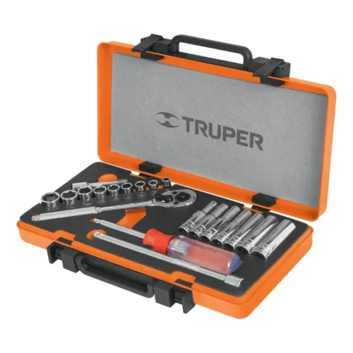 Juego Truper Dados Cuadro 1/4, Milimetrico 20pzas Jd-1/4x21m