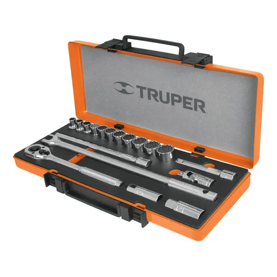 Juego De Dados 19 Piezas 1/2 Mm Truper (13936)