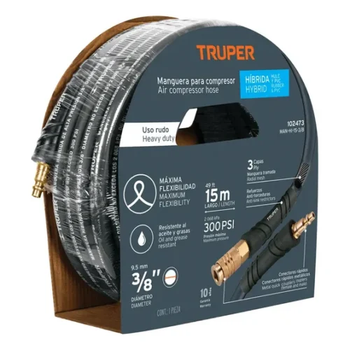 Manguera Para Compresor, Híbrida, 15m X 3/8 , Truper