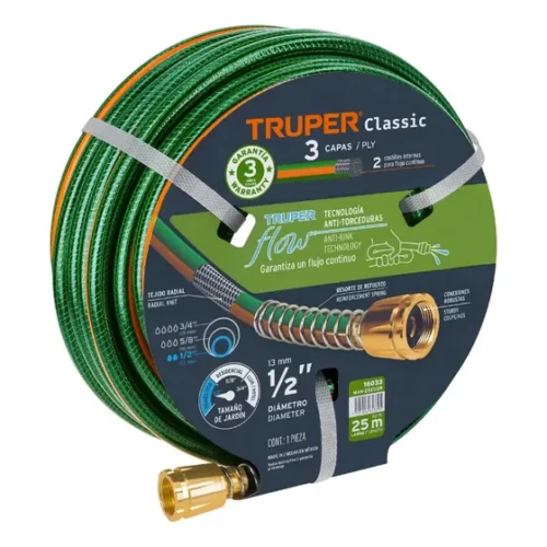 Manguera Truper Culebra Reforzada De 1/2 X 25mts Man-25×1/2r