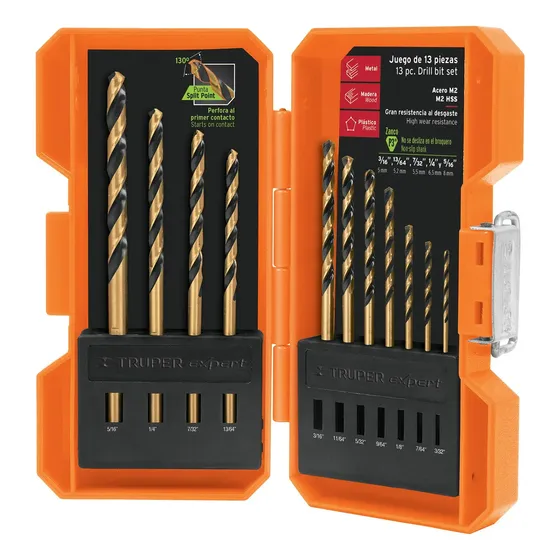 Juego Mecha Hss 1/16-5/16 13 Und Marca Truper
