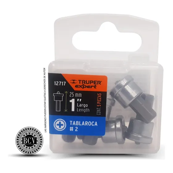 Punta Estría Tornillos Drywal 25mm Truper 12717 Acero S2