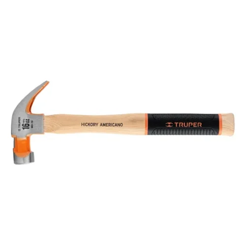 Martillo Pulido 16 Oz Uña Curva, Mango Hickory, Truper Grip