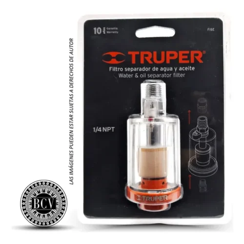 Filtro Separador Agua Y Aceite Truper 19027 Para Compresor